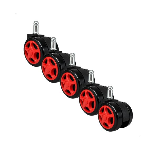 Bộ 5 bánh xe cho ghế chơi game và ghế văn phòng, có chốt tiêu chuẩn 11mm, bánh xe PU chống trầy xước, xoay 360° và dễ dàng lắp đặt: CB12